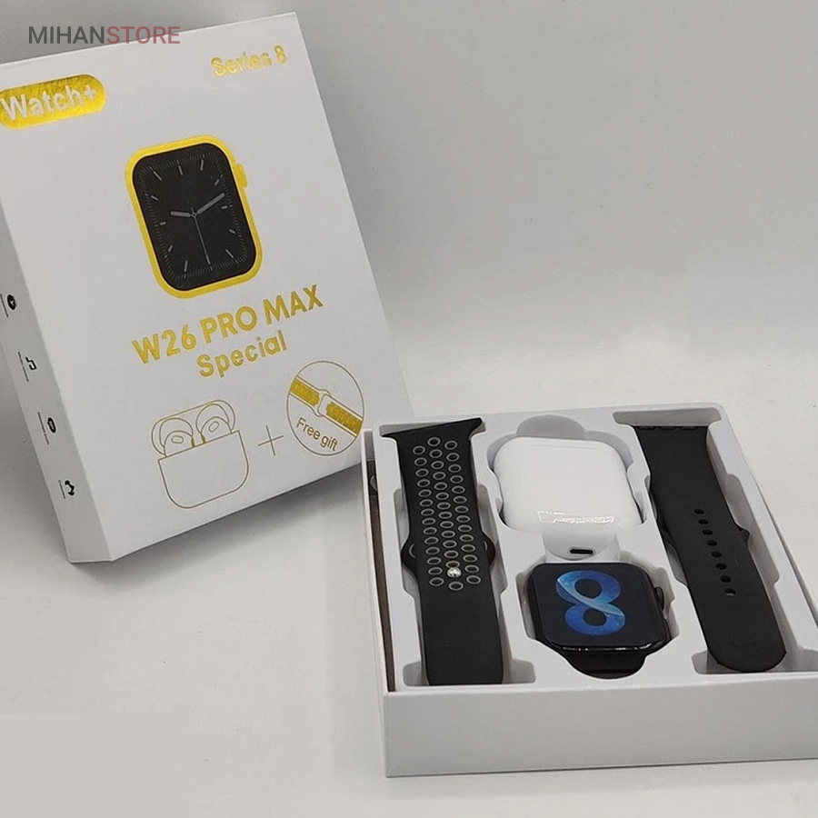 ساعت هوشمند و هندزفری بلوتوث W26 Pro Max - تصویر 4